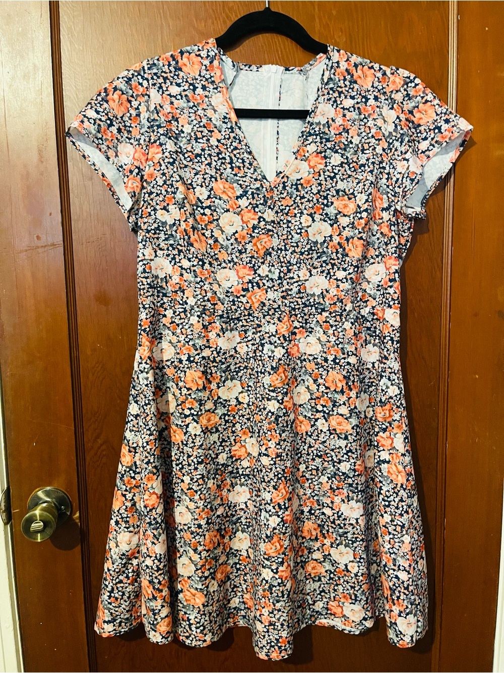 CiCi "Yours" lightweight V-neck floral skater midi dress